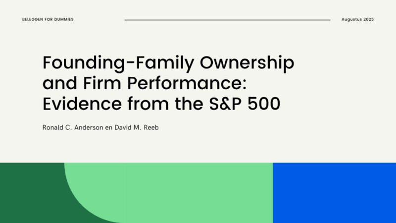 Founding-Family Ownership and Firm Performance: Evidence from the S&P 500