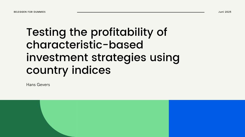 Testing the profitability of characteristic-based investment strategies